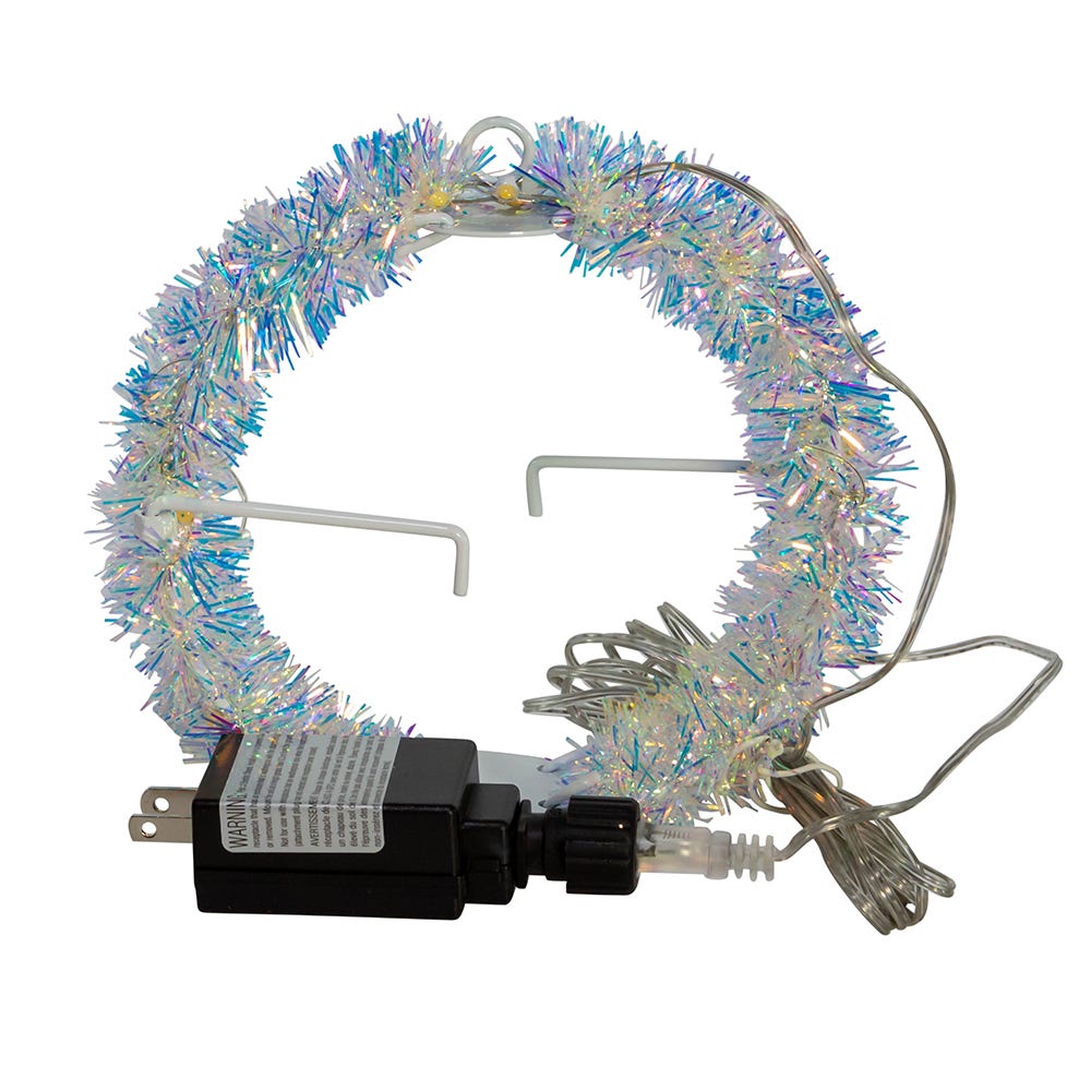 Kurt Adler 6-Inch Warm White LED Tinsel Foldable Sphere